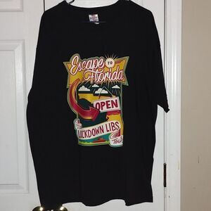 Gov. Ron DeSantis'  'Escape to Florida' t shirt  The Lockdown Libs Tour  Sz XL
